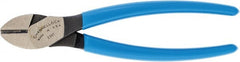 Channellock - 7" OAL, 5/32" Capacity, Diagonal Cutter - 7/8" Jaw Length x 7-1/4" Jaw Width, Straight Head, Plastic Dipped Handle - Exact Tooling