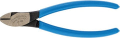Channellock - 6" OAL, 5/32" Capacity, Diagonal Cutter - 9/16" Jaw Length x 6-1/64" Jaw Width, Straight Head, Plastic Dipped Handle - Exact Tooling
