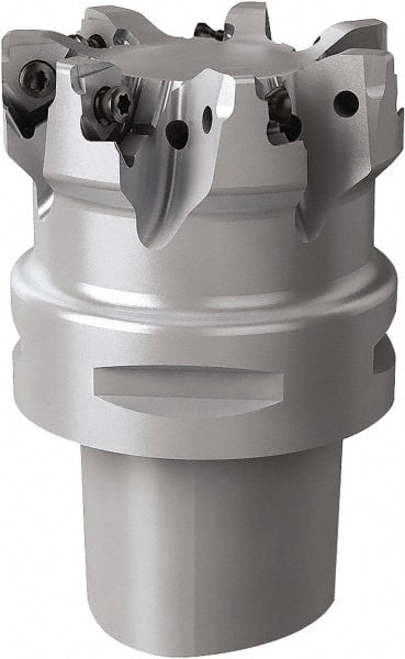 Seco - 66mm Cut Diam, 7.5mm Max Depth of Cut, 60mm OAL, Indexable Square Shoulder End Mill - C6 Modular Connection, 90° Lead Angle, Series Square 6 - Exact Tooling