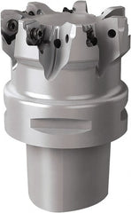 Seco - 66mm Cut Diam, 7.5mm Max Depth of Cut, 60mm OAL, Indexable Square Shoulder End Mill - C6 Modular Connection, 90° Lead Angle, Series Square 6 - Exact Tooling