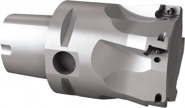 Seco - 54mm Cut Diam, 9mm Max Depth of Cut, 60mm OAL, Indexable Square Shoulder End Mill - Multiple Insert Styles, C5 Modular Connection, 90° Lead Angle, Through Coolant, Series Turbo 10 - Exact Tooling
