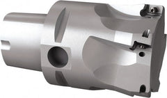 Seco - 54mm Cut Diam, 9mm Max Depth of Cut, 60mm OAL, Indexable Square Shoulder End Mill - Multiple Insert Styles, C5 Modular Connection, 90° Lead Angle, Through Coolant, Series Turbo 10 - Exact Tooling