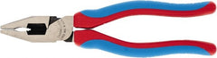Channellock - 8" OAL, 1-3/4" Jaw Length x 1" Jaw Width, Combination Pliers - Crosshatch Jaw, Comfort Grip Handles - Exact Tooling