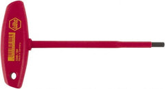 Wiha - 4mm Hex, T-Handle, Insulated Hex Key - 176mm OAL, Chrome Vanadium Molybdenum, Metric System of Measurement - Exact Tooling