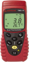 Amprobe - -328 to 2,498°F Temperature Recorder - 5 digit LCD Display, K Thermocouple Sensor, 9V Battery Power - Exact Tooling