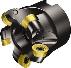 Sandvik Coromant - 50mm Cut Diam, 5mm Max Depth, 6 Inserts, 600-1045 Insert Style, Indexable Copy Face Mill - 600..Qxx Cutter Style, 20,300 Max RPM, 40mm High, Through Coolant - Exact Tooling