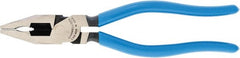 Channellock - 8" OAL, 1-3/4" Jaw Length x 1" Jaw Width, Combination Pliers - Crosshatch Jaw, Plastic Dipped Handles - Exact Tooling