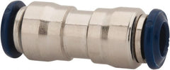 Value Collection - 5/32" Outside Diam, Nickel Plated Brass Push-to-Connect Tube Union - 250 Max psi, Tube to Tube Connection, Buna O-Ring - Exact Tooling