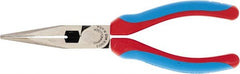 Channellock - 6" OAL, 2-7/32" Jaw Length x 41/64" Jaw Width, Long Nose Pliers - Crosshatch Jaw, Standard Head, TPR Rubber Overmold Composite Handles - Exact Tooling