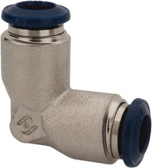 Value Collection - 5/16" Outside Diam, Nickel Plated Brass Push-to-Connect Tube Union Elbow - 250 Max psi, Tube to Tube Connection, Buna O-Ring - Exact Tooling