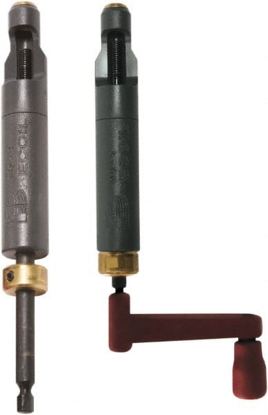 Recoil - M10x1.25, Free-Running, Locking Insert Compatible, Carbon Steel Crank Style Thread Insert Hand Installation Tool - Type II Prewinder, Metric Thread, 8" OAL, 1" Body Diam, 8" Prewinder Length, 3" Spinner Diam - Exact Tooling