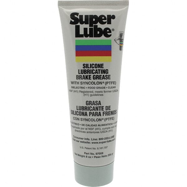 Synco Chemical - 8 oz Tube Silicone General Purpose Grease - Translucent White/Gray, Food Grade, 500°F Max Temp, NLGIG 2, - Exact Tooling