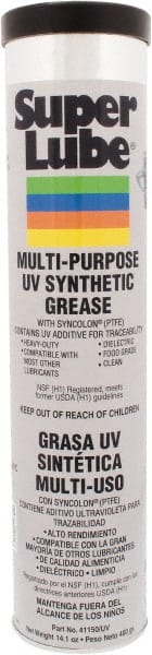 Synco Chemical - 14.1 oz Cartridge Synthetic Grease Cartridge - Translucent White, Food Grade, 450°F Max Temp, NLGIG 2, - Exact Tooling