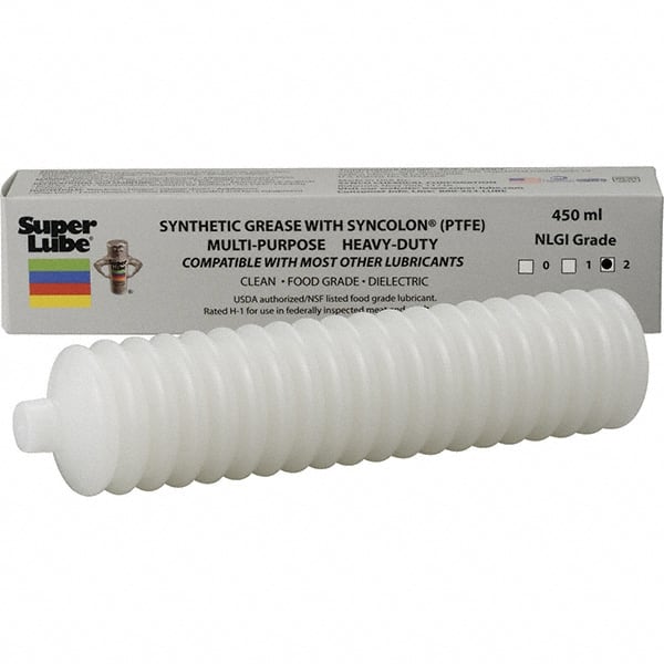 Synco Chemical - 450 mL Cartridge Synthetic Grease Cartridge - Translucent White, Food Grade, 450°F Max Temp, NLGIG 2, - Exact Tooling