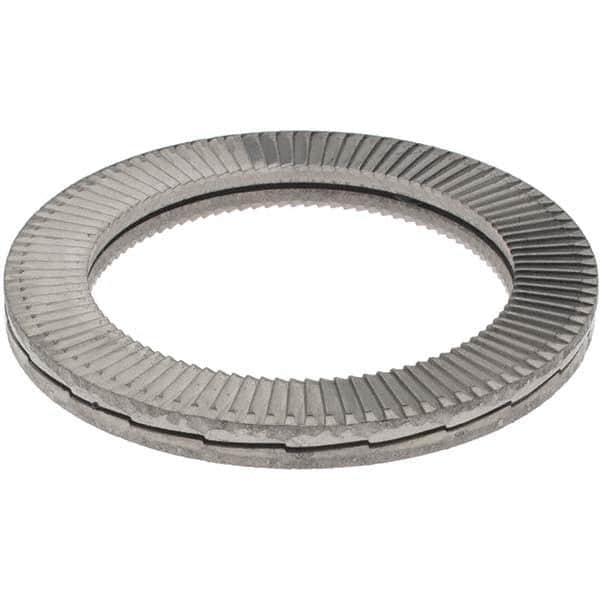 Value Collection - 1", 1.548" OD, Uncoated, Stainless Steel Wedge Lock Washer - Grade 316L, 1.092 to 1.108" ID - Exact Tooling