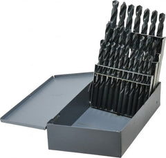 Chicago-Latrobe - 135° Point, Oxide Finish, High Speed Steel Jobber Length Drill Bit Set - Exact Tooling