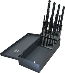 Chicago-Latrobe - 1/16 to 1/2", 118° Point, Oxide Finish, High Speed Steel Taper Length Drill Bit Set - Exact Tooling