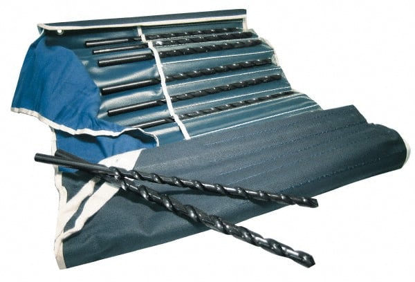 Chicago-Latrobe - 1/8 to 1/2", 118° Point, Oxide Finish, High Speed Steel Taper Length Drill Bit Set - Exact Tooling