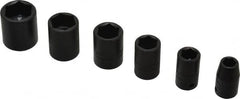 Proto - 6 Piece 1/4" Drive Impact Socket Set - 6 Points, 1/4" to 9/16" Range, Inch Measurement Standard - Exact Tooling