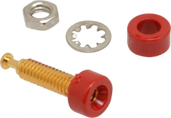 Pomona - Red Electrical Test Equipment Jack - Use with 0.080 Pin Tip Plugs, 0.250" Panels - Exact Tooling