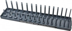 Made in USA - 30 Piece Capacity Deep & Shallow Metric Socket Tray - 3/8" Drive, Gray - Exact Tooling