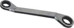 Proto - 3/4" x 7/8" 12 Point Reversible Ratcheting Offset Box Wrench - Double End, 1-9/16" Head Diam x 1/2" Head Thickness, 9-1/2" OAL, Steel, Polished Finish, 25° Offset - Exact Tooling