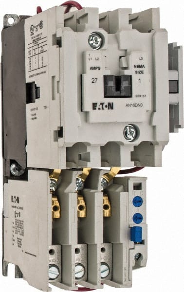 Eaton Cutler-Hammer - 240 Coil VAC, 27 Amp, NEMA Size 1, Nonreversible Open Enclosure NEMA Motor Starter - 3 hp at 1 Phase - Exact Tooling
