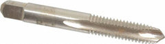 Interstate - 3/8-16 UNC, 3 Flute, Bright Finish, High Speed Steel Spiral Point Tap - Plug Chamfer, Right Hand Thread, 2-15/16" OAL - Exact Tooling