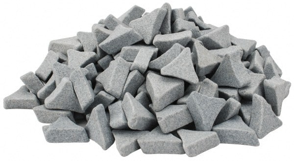 Burr King - Ceramic Carrier, Ceramic Abrasive, Polishing Tumbling Media - Tri-Star Shape - Exact Tooling