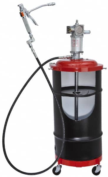 Lincoln - Grease Lubrication 80 Cu In/min Flow Aluminum Air-Operated Pump - For 120 Lb Container - Exact Tooling
