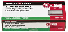 Porter-Cable - 18 Gauge 5/8" Long Brad Nails for Power Nailers - Grade 2 Steel, Galvanized Finish, Brad Head, Chisel Point - Exact Tooling