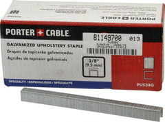 Porter-Cable - 3/8" Long x 3/8" Wide, 22 Gauge Crowned Construction Staple - Grade 2 Steel, Galvanized Finish - Exact Tooling