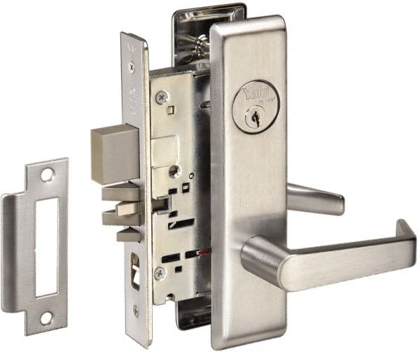 Yale - Extra Heavy Duty Privacy Lever Lockset - 2-3/4" Back Set, Satin Chrome Finish - Exact Tooling