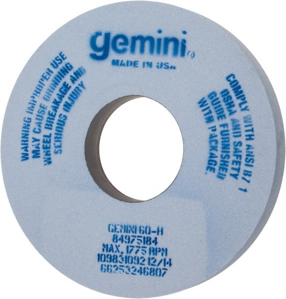 Norton - 14" Diam x 5" Hole x 1-1/2" Thick, H Hardness, 60 Grit Surface Grinding Wheel - Aluminum Oxide, Type 1, Medium Grade, 1,775 Max RPM, No Recess - Exact Tooling