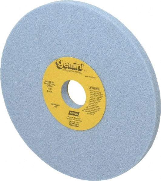 Norton - 8" Diam x 1-1/4" Hole x 1/2" Thick, H Hardness, 46 Grit Surface Grinding Wheel - Aluminum Oxide, Type 1, Coarse Grade, 3,600 Max RPM, No Recess - Exact Tooling