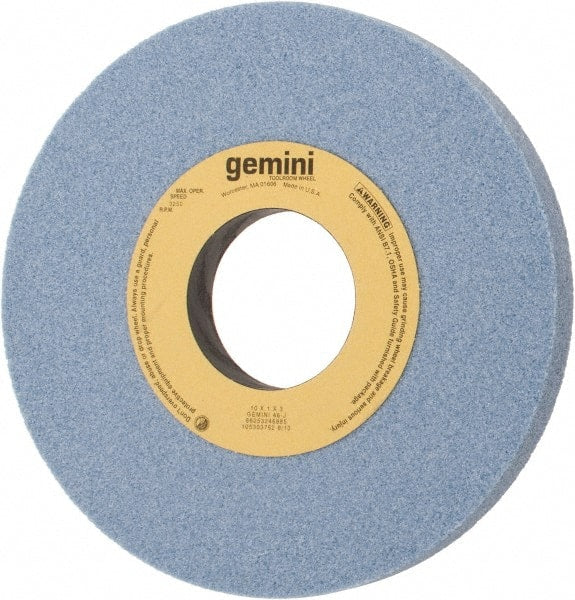 Norton - 10" Diam x 3" Hole x 1" Thick, J Hardness, 46 Grit Surface Grinding Wheel - Aluminum Oxide, Type 1, Coarse Grade, 3,250 Max RPM, No Recess - Exact Tooling