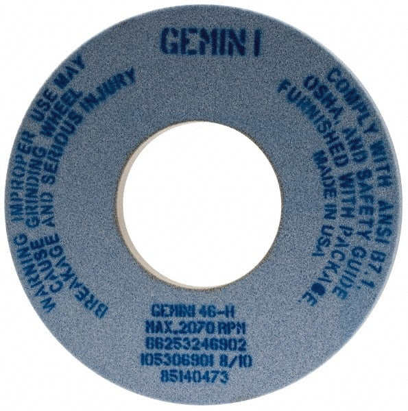 Norton - 12" Diam x 5" Hole x 1" Thick, H Hardness, 46 Grit Surface Grinding Wheel - Aluminum Oxide, Type 1, Coarse Grade, 2,070 Max RPM, No Recess - Exact Tooling