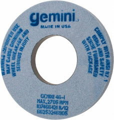 Norton - 12" Diam x 5" Hole x 1" Thick, I Hardness, 46 Grit Surface Grinding Wheel - Aluminum Oxide, Type 1, Coarse Grade, 2,705 Max RPM, No Recess - Exact Tooling