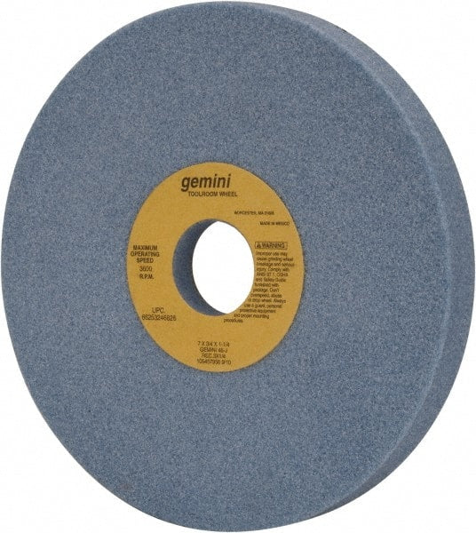 Norton - 7" Diam x 1-1/4" Hole x 3/4" Thick, J Hardness, 46 Grit Surface Grinding Wheel - Aluminum Oxide, Type 5, Coarse Grade, 3,600 Max RPM, One-Side Recess - Exact Tooling
