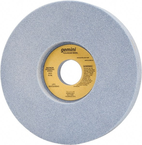 Norton - 7" Diam x 1-1/4" Hole x 1" Thick, K Hardness, 60 Grit Surface Grinding Wheel - Aluminum Oxide, Type 5, Medium Grade, 3,600 Max RPM, One-Side Recess - Exact Tooling