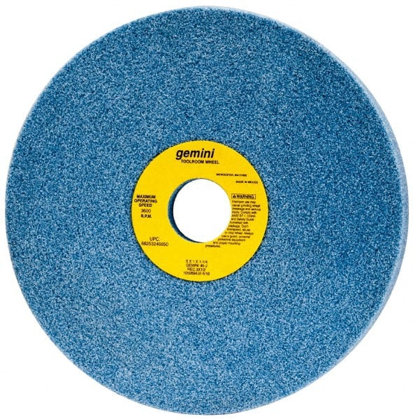 Norton - 8" Diam x 1-1/4" Hole x 1" Thick, J Hardness, 46 Grit Surface Grinding Wheel - Aluminum Oxide, Type 5, Coarse Grade, 3,600 Max RPM, One-Side Recess - Exact Tooling