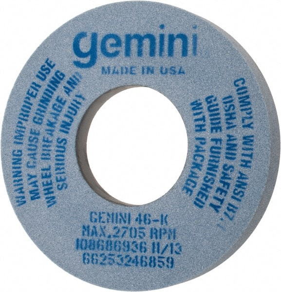 Norton - 12" Diam x 5" Hole x 1-1/2" Thick, K Hardness, 46 Grit Surface Grinding Wheel - Aluminum Oxide, Type 5, Coarse Grade, 2,705 Max RPM, One-Side Recess - Exact Tooling