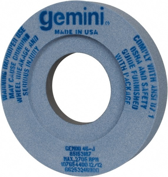 Norton - 12" Diam x 5" Hole x 2" Thick, J Hardness, 46 Grit Surface Grinding Wheel - Aluminum Oxide, Type 7, Coarse Grade, 2,705 Max RPM, Two-Side Recess - Exact Tooling