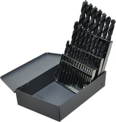 Chicago-Latrobe - 1/16 to 1/2", 118° Point, Oxide Finish, High Speed Steel Jobber Length Drill Bit Set - Exact Tooling