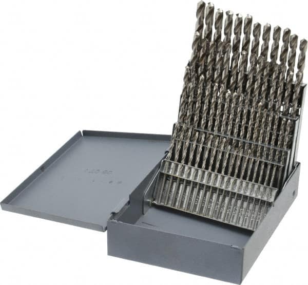 Chicago-Latrobe - 118° Point, Bright Finish, High Speed Steel Jobber Length Drill Bit Set - Exact Tooling