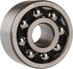 SKF - 10mm Bore Diam, 30mm OD, Open Self Aligning Radial Ball Bearing - 14mm Wide, 2 Rows, Round Bore, 389 Lb Static Capacity, 1,810 Lb Dynamic Capacity - Exact Tooling
