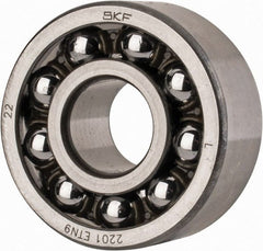 SKF - 12mm Bore Diam, 32mm OD, Open Self Aligning Radial Ball Bearing - 14mm Wide, 2 Rows, Round Bore, 427 Lb Static Capacity, 1,920 Lb Dynamic Capacity - Exact Tooling