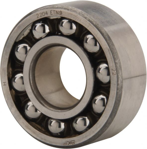 SKF - 20mm Bore Diam, 47mm OD, Open Self Aligning Radial Ball Bearing - 18mm Wide, 2 Rows, Round Bore, 933 Lb Static Capacity, 3,780 Lb Dynamic Capacity - Exact Tooling