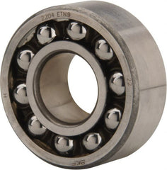 SKF - 20mm Bore Diam, 47mm OD, Open Self Aligning Radial Ball Bearing - 18mm Wide, 2 Rows, Round Bore, 933 Lb Static Capacity, 3,780 Lb Dynamic Capacity - Exact Tooling