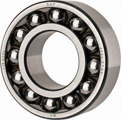 SKF - 30mm Bore Diam, 62mm OD, Open Self Aligning Radial Ball Bearing - 20mm Wide, 2 Rows, Round Bore, 1,510 Lb Static Capacity, 5,350 Lb Dynamic Capacity - Exact Tooling